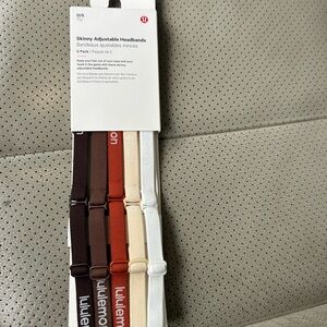 lululemon athletica Skinny Adjustable Headbands - Brown, White, Cream